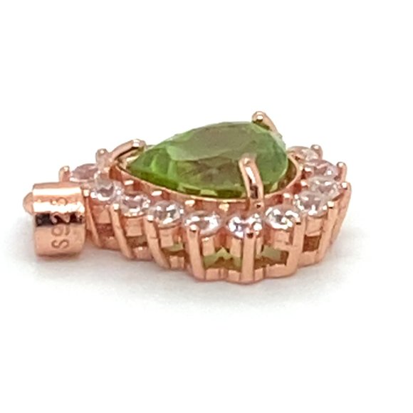 Peridot 2.10ct Rose Gold Finish Solid 925 Sterling Silver Pendant - Picture 3 of 8